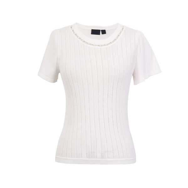 

2020 вязаные топы с короткими рукавами являются случайные и удобные, White