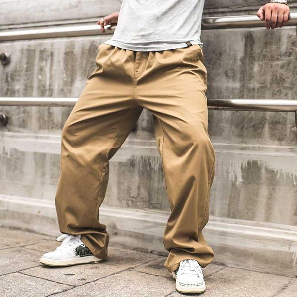 

new fashion men cargo pants loose baggy elastic waist side zipper pocket casual trousers plus size joggers spring autumn summer1, Black