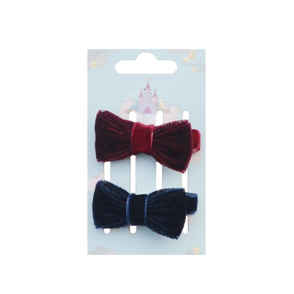 

autumn winter 2 pcs/pack adorable burgandy/green wool hair clips velvet cutie headwear bow for toddler girls party hair clip1, Slivery;white