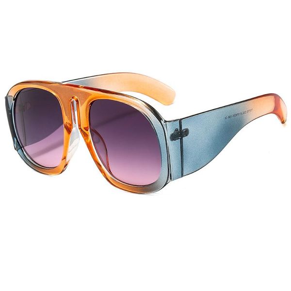 

sunglasses oversize gradient colorful frame round uv400, White;black