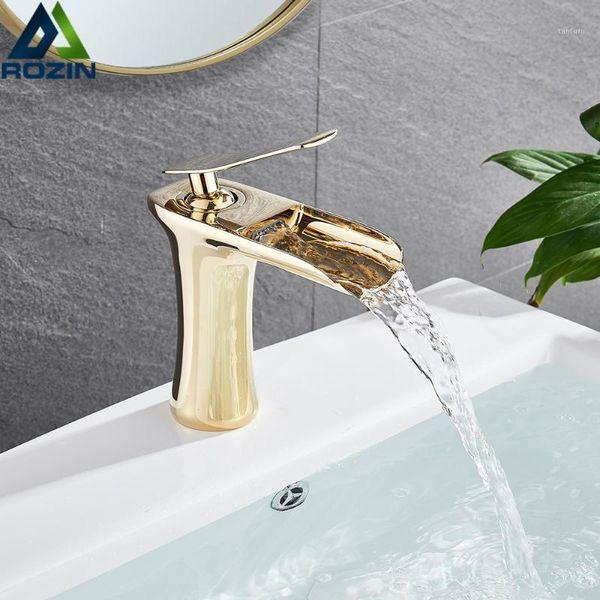 

golden waterfall bathroom faucet basin sink mixer faucet single handle bathroom kitchen cold and water tap chrome white tap1