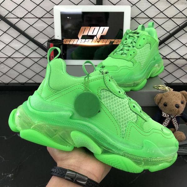 

2020 new paris fashion 17fw triple s sneakers boots for men women green white sneakers vintage old dad grandpa casual shoes, Black