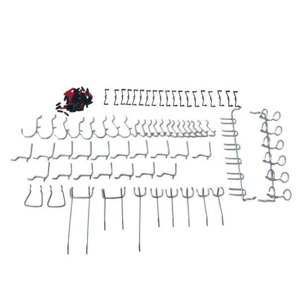 

hooks & rails 50pcs pegboard assortment peg board attachments set wall storage garage organizer with locks
