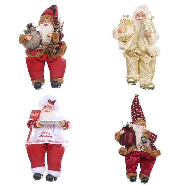 

christmas decorations santa claus dolls standing christmas figurine holiday decoration ornaments layout window decoration
