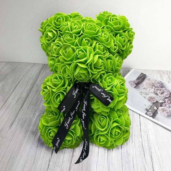 

25cm soap foam red teddi bear rose flower artificial decor christmas gifts for women valentines gift dropshipping f wmtzlp