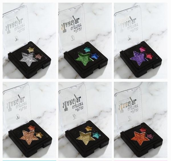 

3 colors glitter eyeshadow palette shimmer sequin gel cream eye shadow pigment waterproof eyes