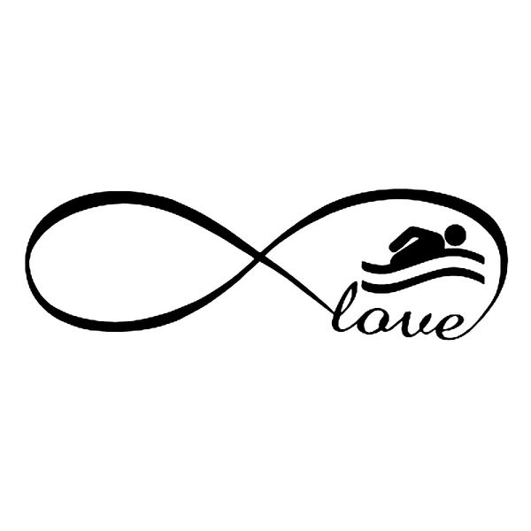 

20*6.3cm love swimming swimming sticker vinyl decal car-styling car accessories