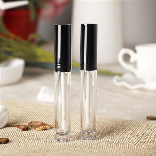 

storage bottles & jars 30/50/100pcs 4.5ml empty clear lip gloss tube round bright black refillable liquid lipstick tubes