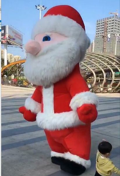 Maskot Kostümleri Yeni Şişme Noel Baba Maskot Kostüm Noel Takım Elbise Parti Oyunu Elbise Kıyafetleri Giyim Reklam Noel Paskalya