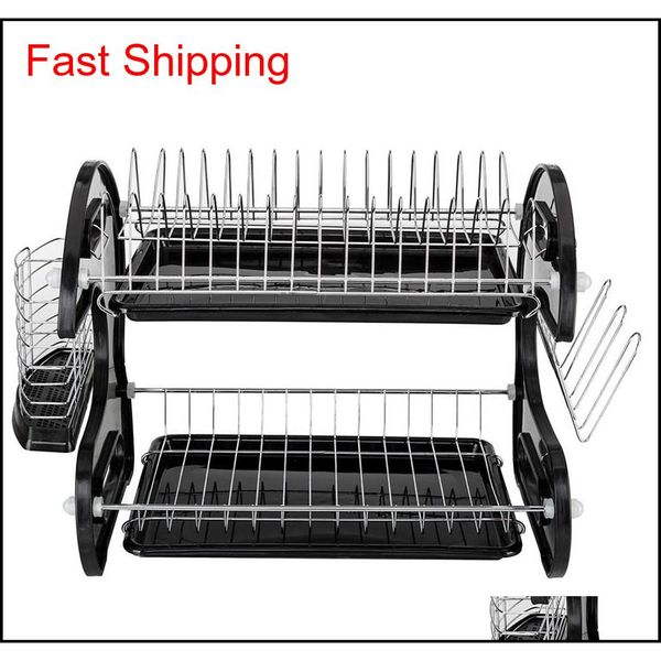 

large capacity 2 tier dish drainer upgraded drying rack kitchen storage stainless steel dish drainer spoons collectio qylrld sweet07