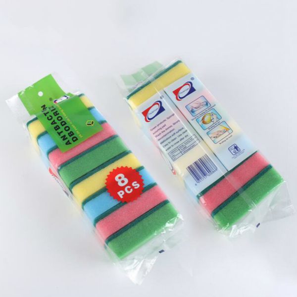 

горячая продажа 11 * 7 * 3 см красочный меламин губка магия губка резинка для кухни офисная комната clean аксессуар dish очистки nano 8шт