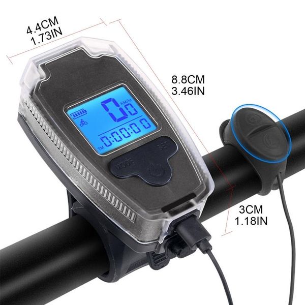 

square bicycle satch horn lights simple design bike head lamp super bright