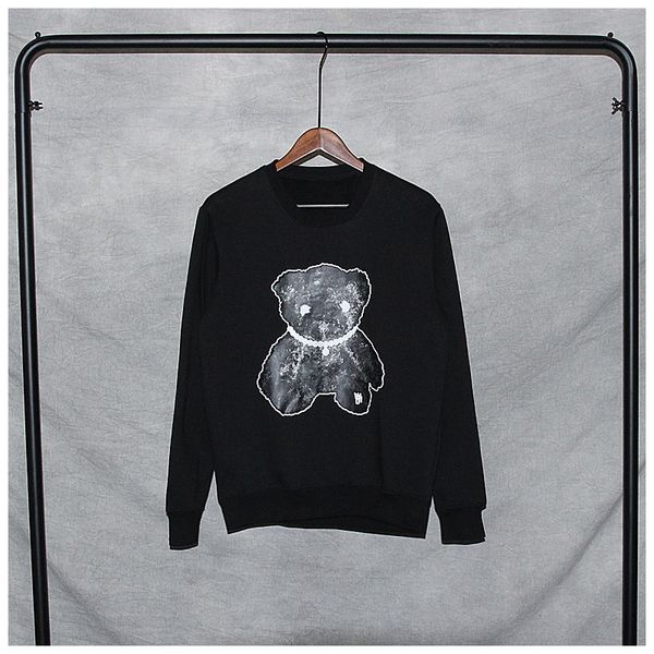 

2021 new we11done wear bear long-sleeved veet men and women street thickened hoodie couple t04b, Black