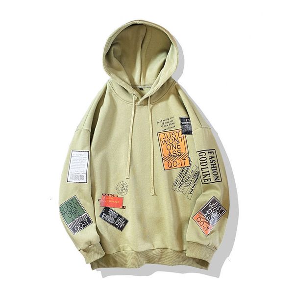 

2021 male hoodie autumn/winter new velvet-printing letter sweatpants youth dm09, Black