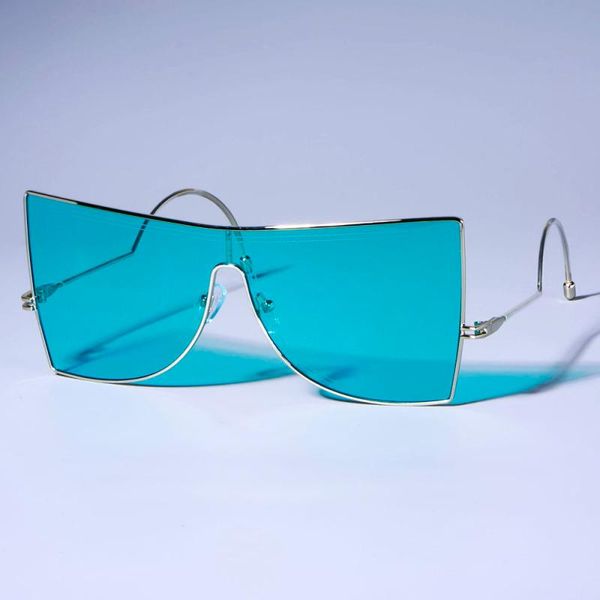 

Veshion One Lens Goggle Sunglasses Men Women Fashion Shades UV400 Vintage Glasses, White;black