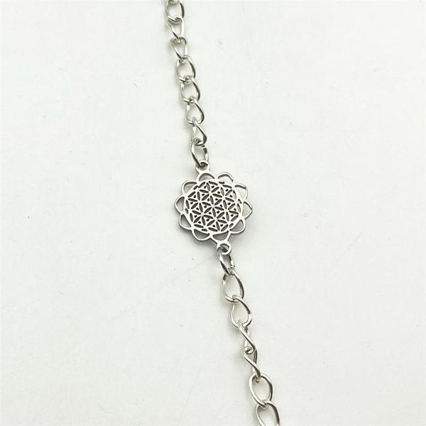 

charm bracelets filigree flower connector fine fancy flowers charms bracelet 100% stainless steel chain link accessory diy jewelry findings, Golden;silver