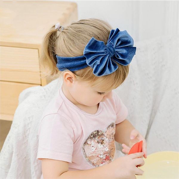 

children fashion accessories kid flannelette large size headband solid color baby velvet hair band hair accessories wq584, Slivery;white