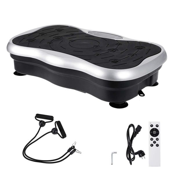 

200kg exercise fitness slimming vibration machine trainer plate platform body shaper remote control with resistance bands machine