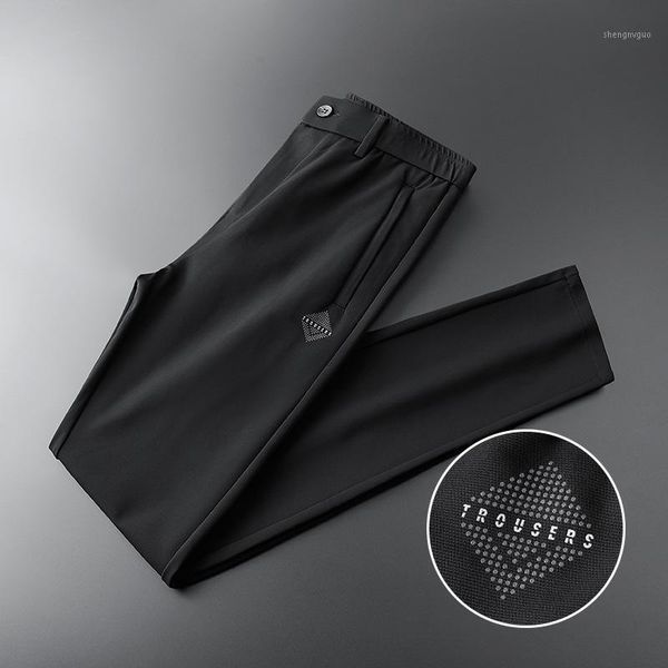 

new arrival fashion large men casual pants elastic soft straight tube trousers anti full length loose plus size mlxl2xl3xl4xl5xl1, Black