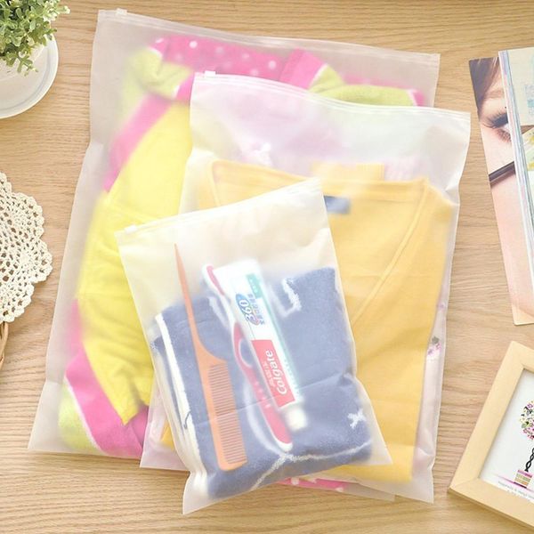 

50pcs lot matte clear plastic sundries retails storage bag with slide zipper clothes crafts traveling supplies packaging pouch h sqcsbz
