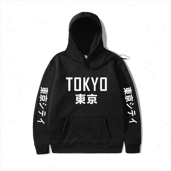 

autumn japanese embroidery tokyo printed fleece hoodies 2021 winter japan casual sweatshirts streetwear pullover drop shipping, Black