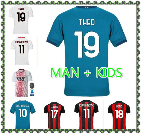 

20 21 ac hauge soccer jersey milan 2020 2021 ibrahimovic brahim bennacer rebic romagnoli tonali men kids fans player version football shirt, Black;yellow