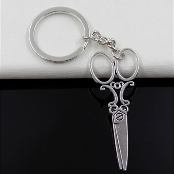 

alloy silver antique 20pcs/lot zinc diy accessories sewing scissors chain key ring keychain, Slivery;golden