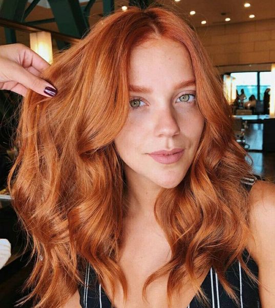 

2021 new european and american ladies' wigs are orange-brown with large waves, long curls and high temperature filified head covers, Black