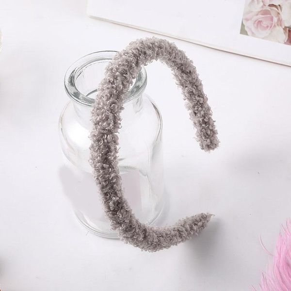 

2020 cute sweet thicken fur headband hair bands for women sweet candy color hair hoop cashmere wide hairbands hair accessories q wmtcyx