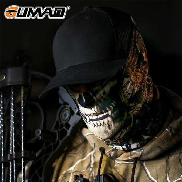 

3d seamless camo skull magic tactical neck gaiter face head cover sport camping cycling fishing bandana headband scarf men women wmteju, Black