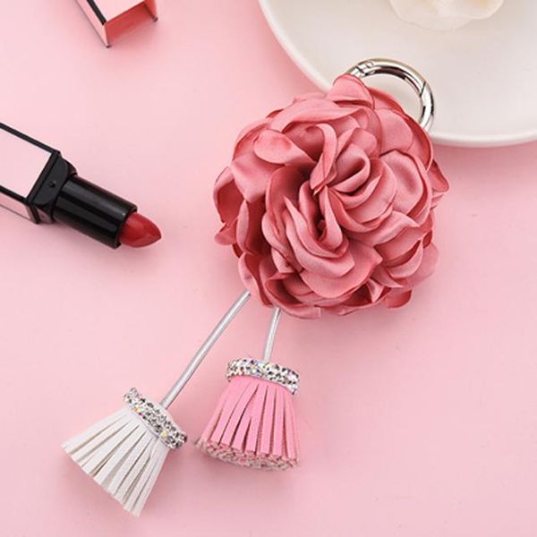 

tassel keychain with flower gifts for women llaveros mujer car bag accessories keyring holder jewelry key chain eh351 h wmtvtl