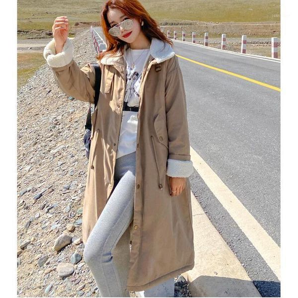 

women x-long winter jacket hooded side split windproof warm bio down coat oversize cotton padded parkas casaco feminino1, Black