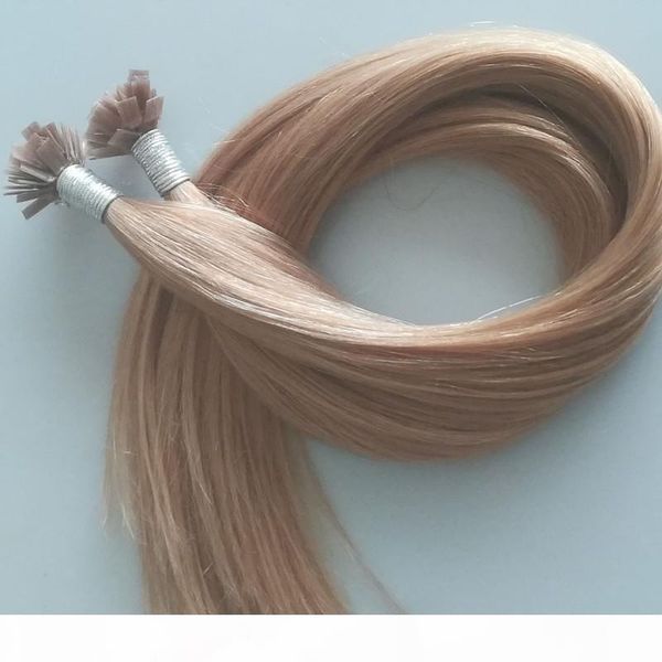 

elibess hair -pre-bonded keratin flat tip human hair extensions #18 color fusion human hair extensions, Black