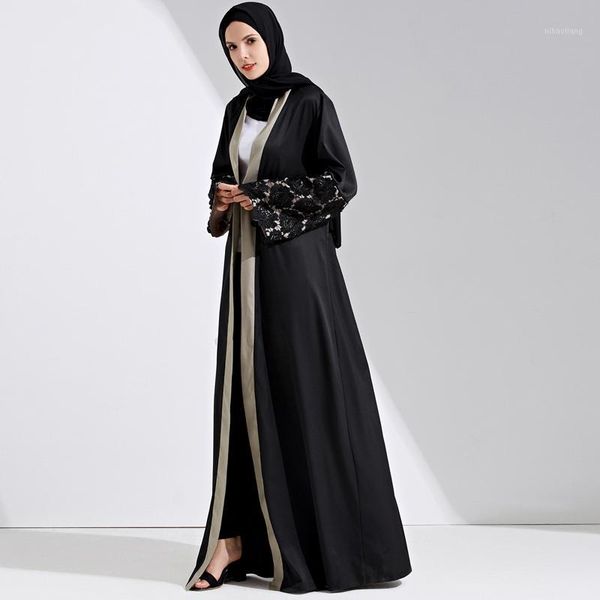 

ethnic clothing fashion islamic lace stitching muslimah jubah female arab great quality maxi plus size muslim cardigan abayas wq11601, Red