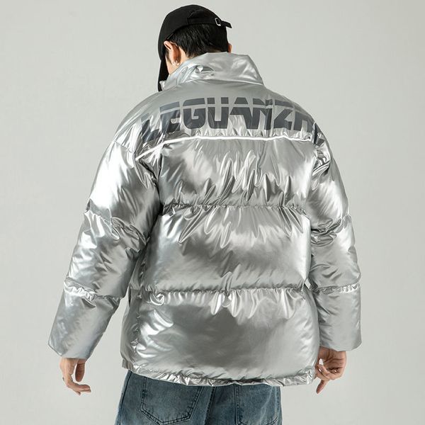 

privathinker winter 2020 new men's parkas large reflective graphic printed coats woman streetwear woman warm casual parka c1115, Black;brown