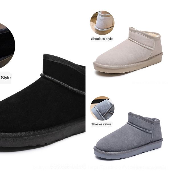 

tq6b female mirrorsnow warm winter female snow boots plush snowboots casual faux sneakers suede leather woman shoesggboots wa, Black