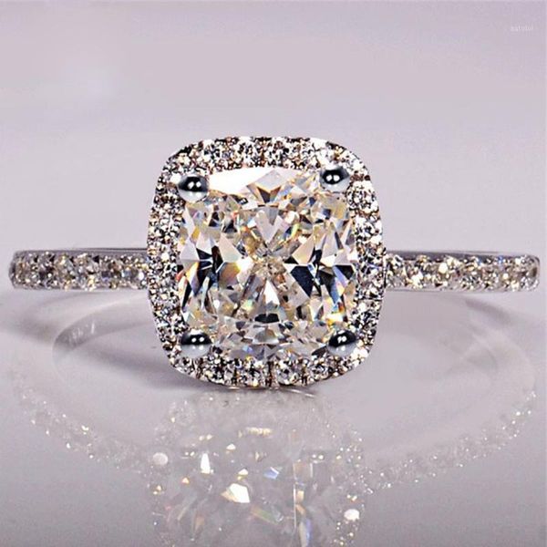 

elegant white oval zirconia ring fashion cz wedding jewelry silver filled engagement promise rings for women anillos mujer #0001, Slivery;golden
