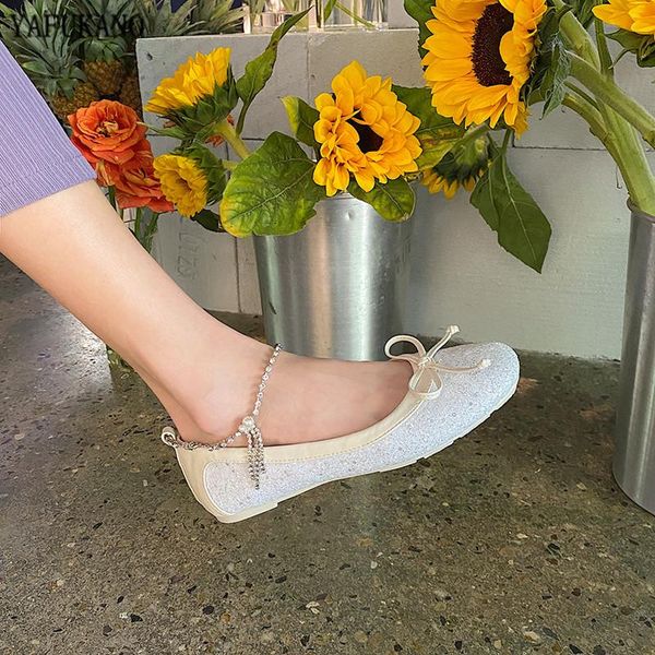 

shiny bling flat single shoes sweet butterfly-knot fairy style casual flats party dress shoes soft comfort square toe peas, Black