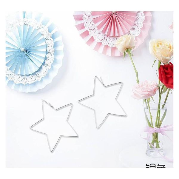 

europe and the united states exaggerated simple five-pointed star hollow metal earrings whole sqcase homes2007, Silver