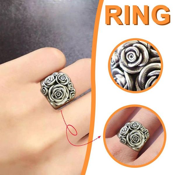 

gorgeous flower silver rings for women jewelry party rings size party favors christmas 2020 decoration chic gift
