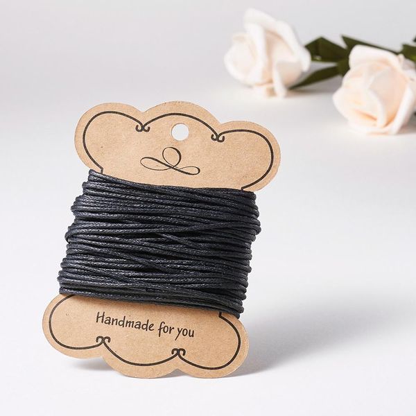 

10m black cotton wax cord 1.5mm jewelry findings for bracelet necklaces making diy