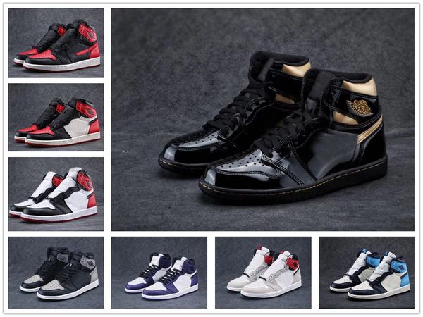 

новая мужская обувь snakeskin jumpman 1 кроссовки мужские баскетбольные туфли 1s mid high qinmin123 og og out chicago light mens trainers, Black