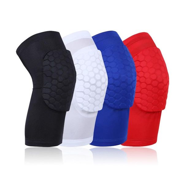 

1pcs basketball knee pads sleeve honeycomb brace elastic kneepad protective gear patella foam support volleyball support, Black;gray