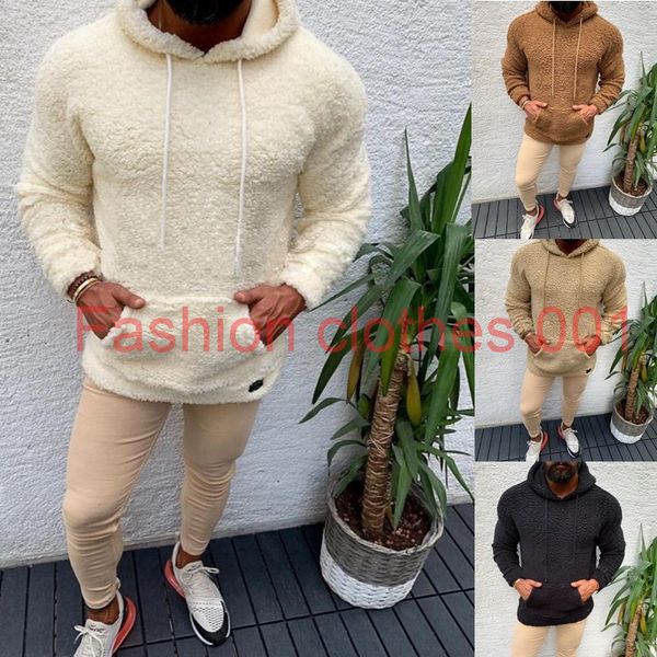 

new fashion men's wear hooded with pocket hat long sleeve winter warm sweatshirts streetwear clothing size m-3xl, Black