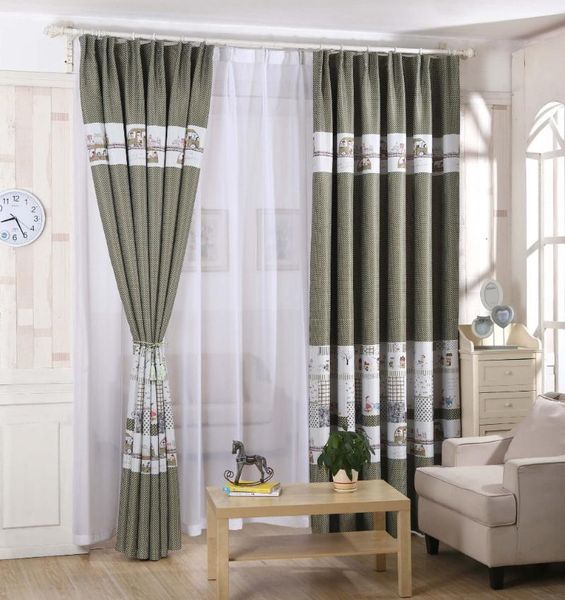 

curtain & drapes cartoon printed bicycle blackout fabric curtains bedroom children