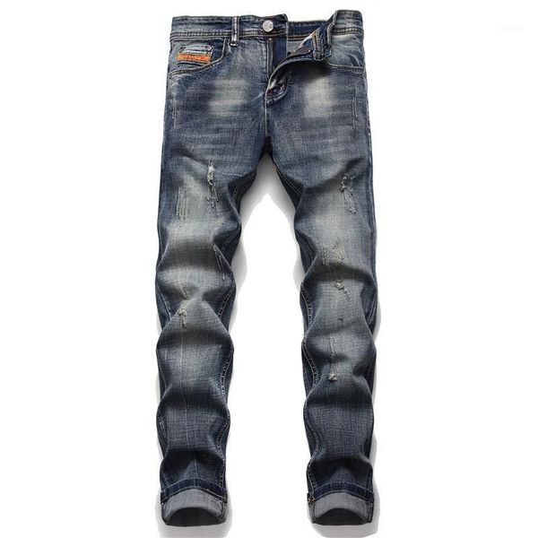 

men classic jean homme pantalones hombre men soft denim overalls mens jeans1, Blue
