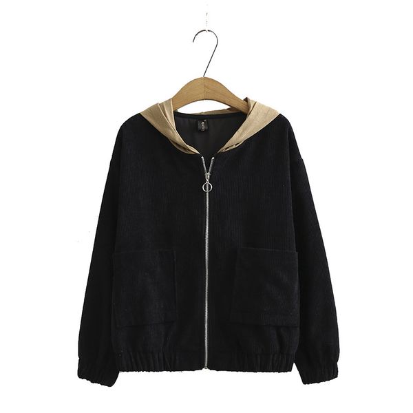 

size plus female xl-4xl jackets false hood two winter pieces velvet outerwear with large pockets oqti, Black;brown