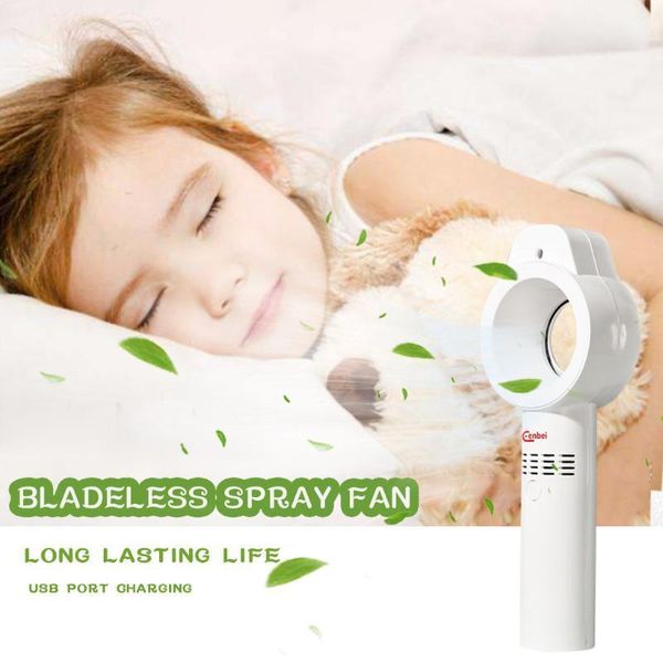 

rechargeable mini usb leafless spray fan 360° portable bladeless hand held cooler mini usb rechargeable no leaf spray fan1