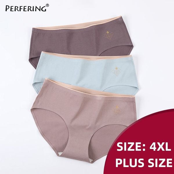 

perfering women panties large size lady cotton underwear breathable seamless mid waist brief lingerie intimates 2xl 3xl 4xl y200425, Black;pink