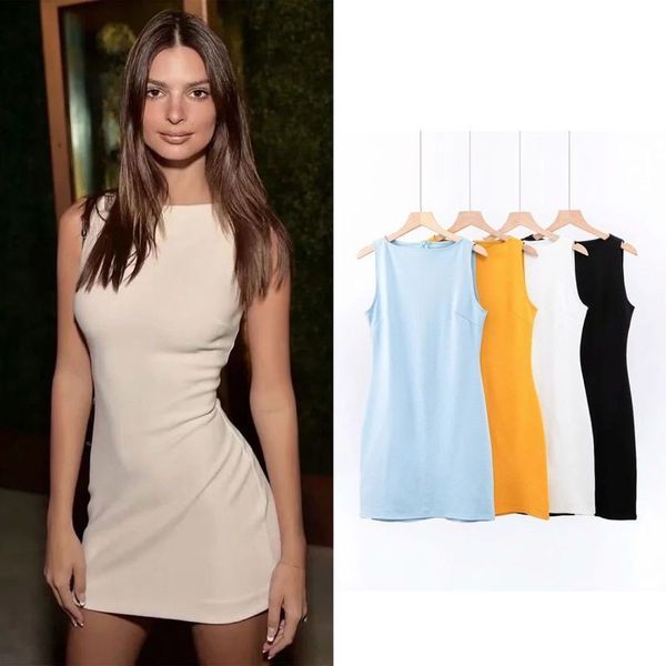 

slim sleeveless dress spring / summer 2020 fit all-around solid color women's skirt, Black;gray